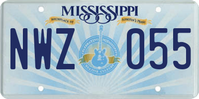 MS license plate NWZ055