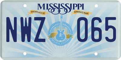 MS license plate NWZ065