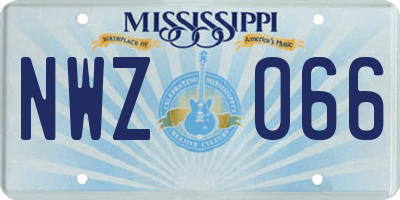 MS license plate NWZ066