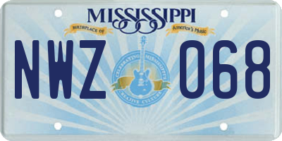MS license plate NWZ068
