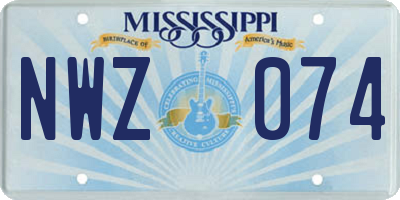 MS license plate NWZ074