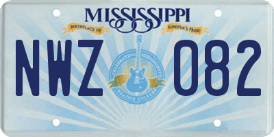 MS license plate NWZ082