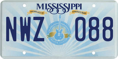 MS license plate NWZ088