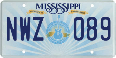 MS license plate NWZ089