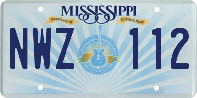 MS license plate NWZ112
