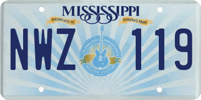 MS license plate NWZ119