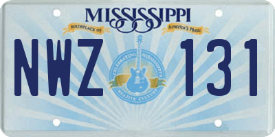MS license plate NWZ131