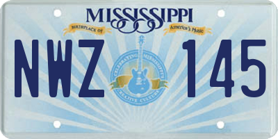MS license plate NWZ145