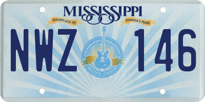 MS license plate NWZ146