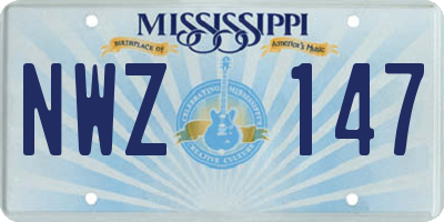 MS license plate NWZ147