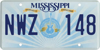 MS license plate NWZ148