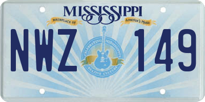 MS license plate NWZ149