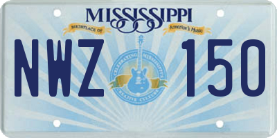 MS license plate NWZ150