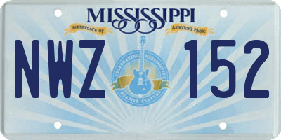 MS license plate NWZ152