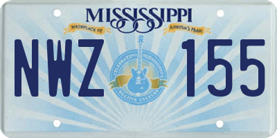 MS license plate NWZ155