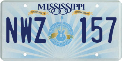 MS license plate NWZ157
