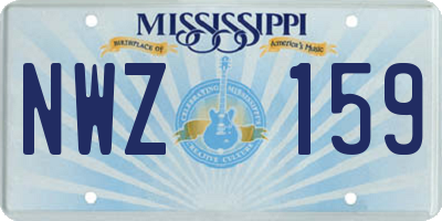 MS license plate NWZ159