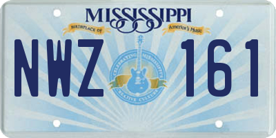 MS license plate NWZ161