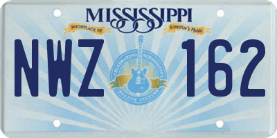 MS license plate NWZ162