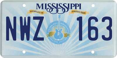 MS license plate NWZ163