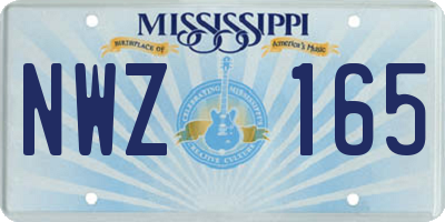 MS license plate NWZ165