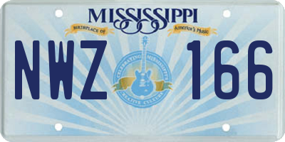 MS license plate NWZ166