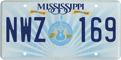 MS license plate NWZ169