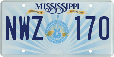 MS license plate NWZ170
