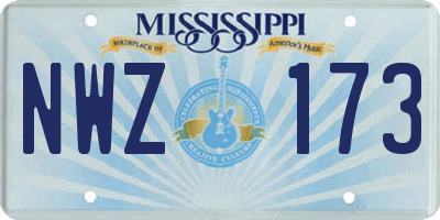 MS license plate NWZ173