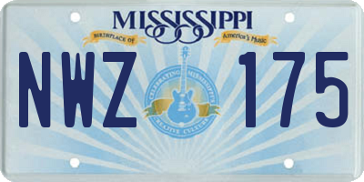 MS license plate NWZ175