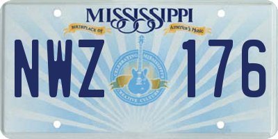 MS license plate NWZ176