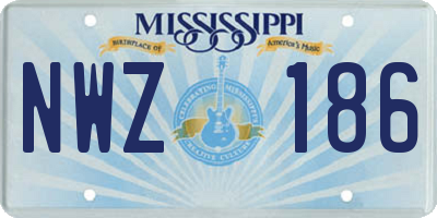 MS license plate NWZ186
