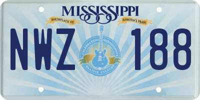 MS license plate NWZ188