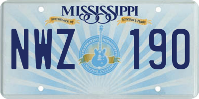 MS license plate NWZ190