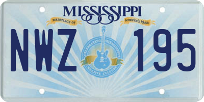 MS license plate NWZ195
