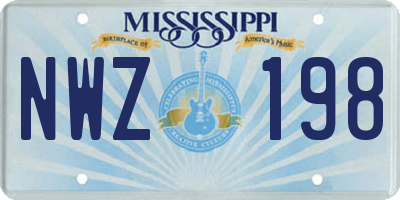MS license plate NWZ198