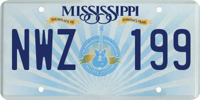 MS license plate NWZ199