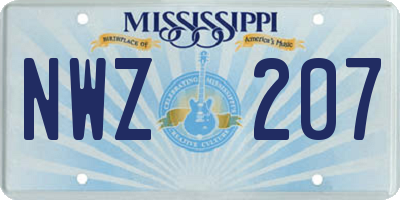 MS license plate NWZ207