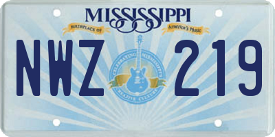 MS license plate NWZ219