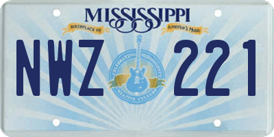 MS license plate NWZ221