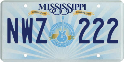 MS license plate NWZ222