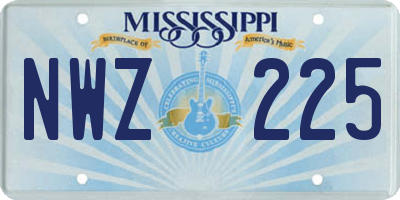 MS license plate NWZ225