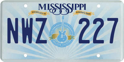 MS license plate NWZ227
