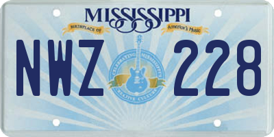 MS license plate NWZ228