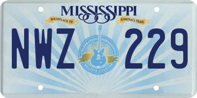 MS license plate NWZ229