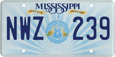 MS license plate NWZ239