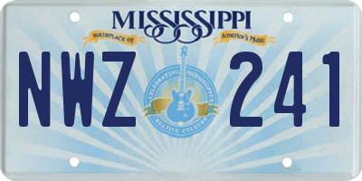 MS license plate NWZ241