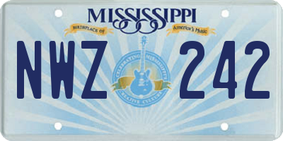 MS license plate NWZ242