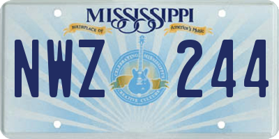 MS license plate NWZ244