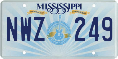MS license plate NWZ249